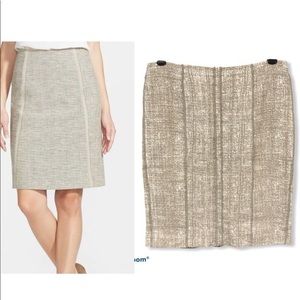 Worth Thick Woven Textured Weave Trimmed Tweedy Pencil Skirt size 8 NEW